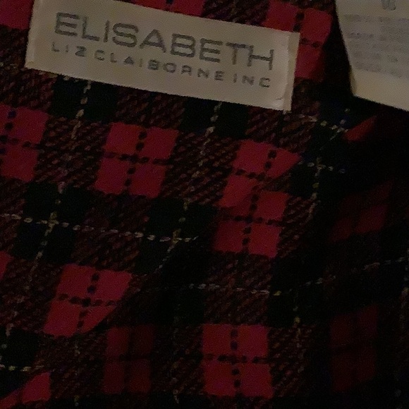 Red plaid shirt with button down front and cuffs. Purchased 1990’s from Nordis - Picture 2 of 4